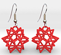 Red 3D Spikey Earrings